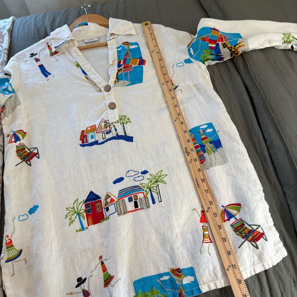 Hot Cotton Vintage Linen Marc Ware Design Tunic. Size Medium. - Picture 13 of 13